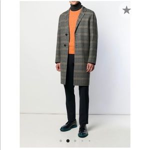 Etro men’s wool plaid coat